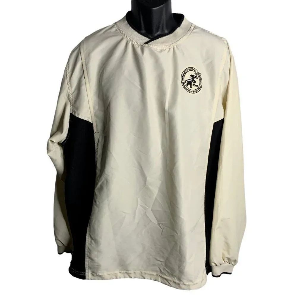Republican Convention Pullover Windbreaker XL Cream Embroidered 2008